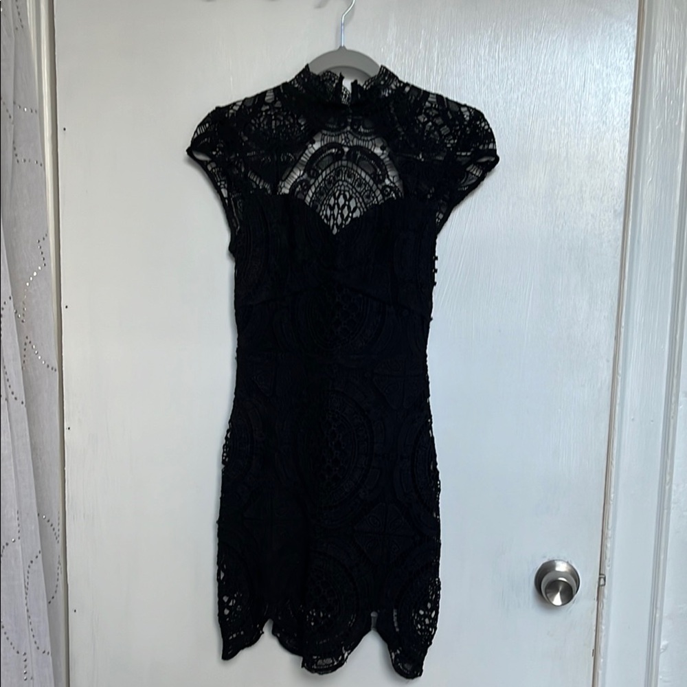 Bebe Elegant Black Lace Dress